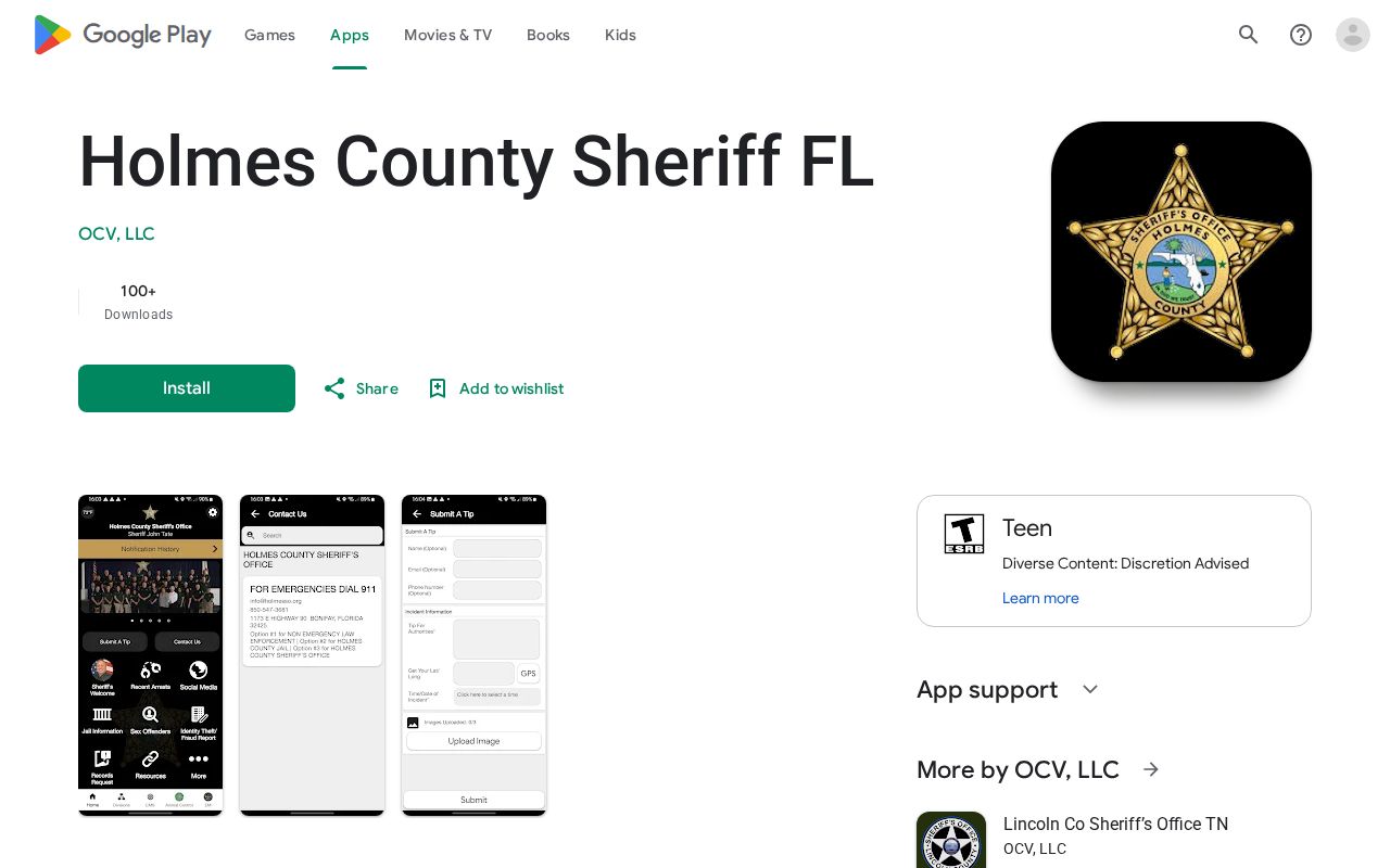 Holmes County Sheriff official app for arrest news and tips